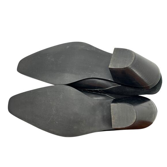 Coldwater Creek Western Black Bootie Leather Suede Point Toe Women's SZ 8 Boots - Picture 8 of 12